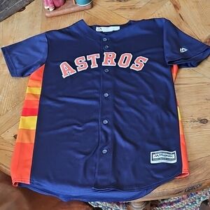 Magestic Baseball Jersey MLB ASTROS CORREA 1 Blue Poly Size XL 18-20